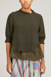 Sacai Sweaters Denim Pullover in Khaki
