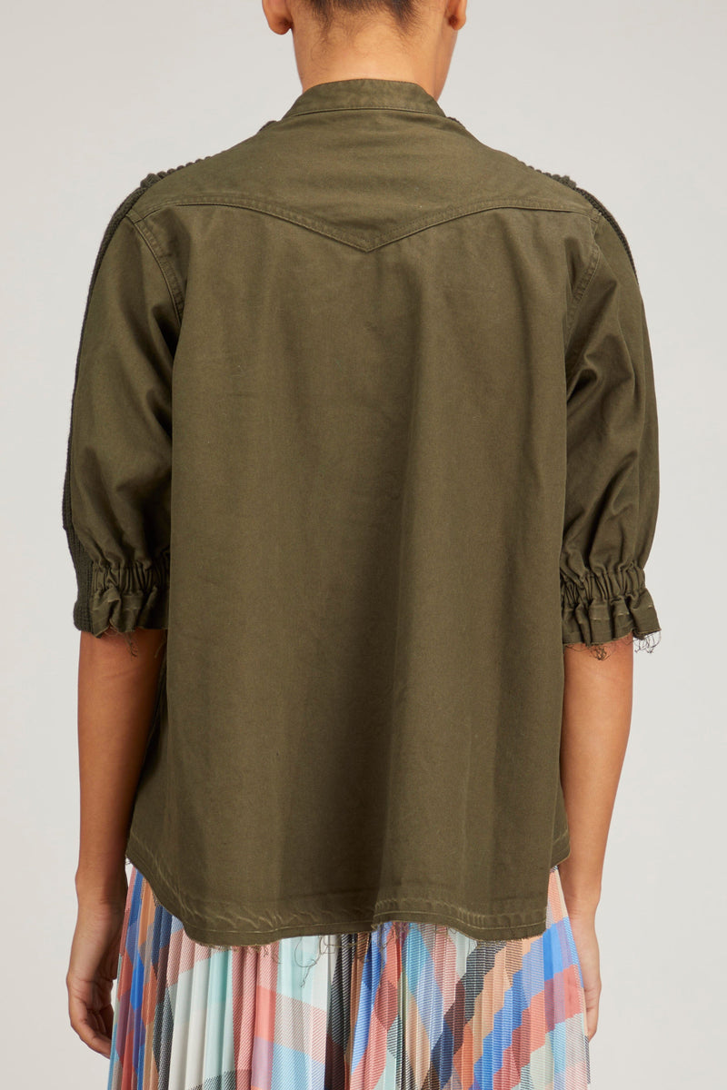 Sacai Denim Pullover in Khaki – Hampden Clothing