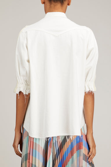 Sacai Sweaters Denim Pullover in Off White