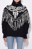 Sacai Clothing Floral Jacquard Pullover in Black