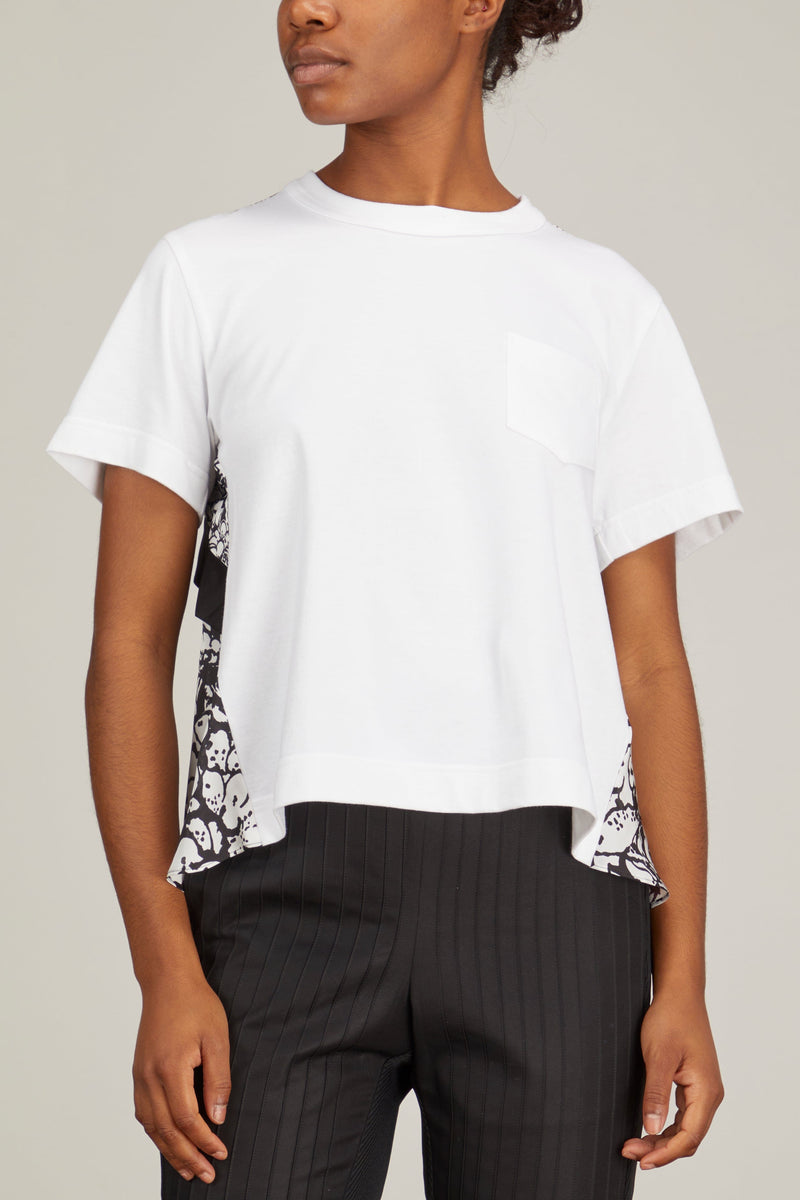 Sacai Floral Print T-Shirt in White Black – Hampden Clothing