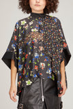 Sacai Tops Flower Print Blouse in Black
