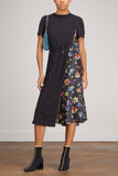 Sacai Dresses Flower Print Cotton Jersey Dress in Black Sacai Flower Print Cotton Jersey Dress in Black