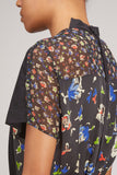 Sacai Dresses Flower Print Cotton Jersey Dress in Black Sacai Flower Print Cotton Jersey Dress in Black