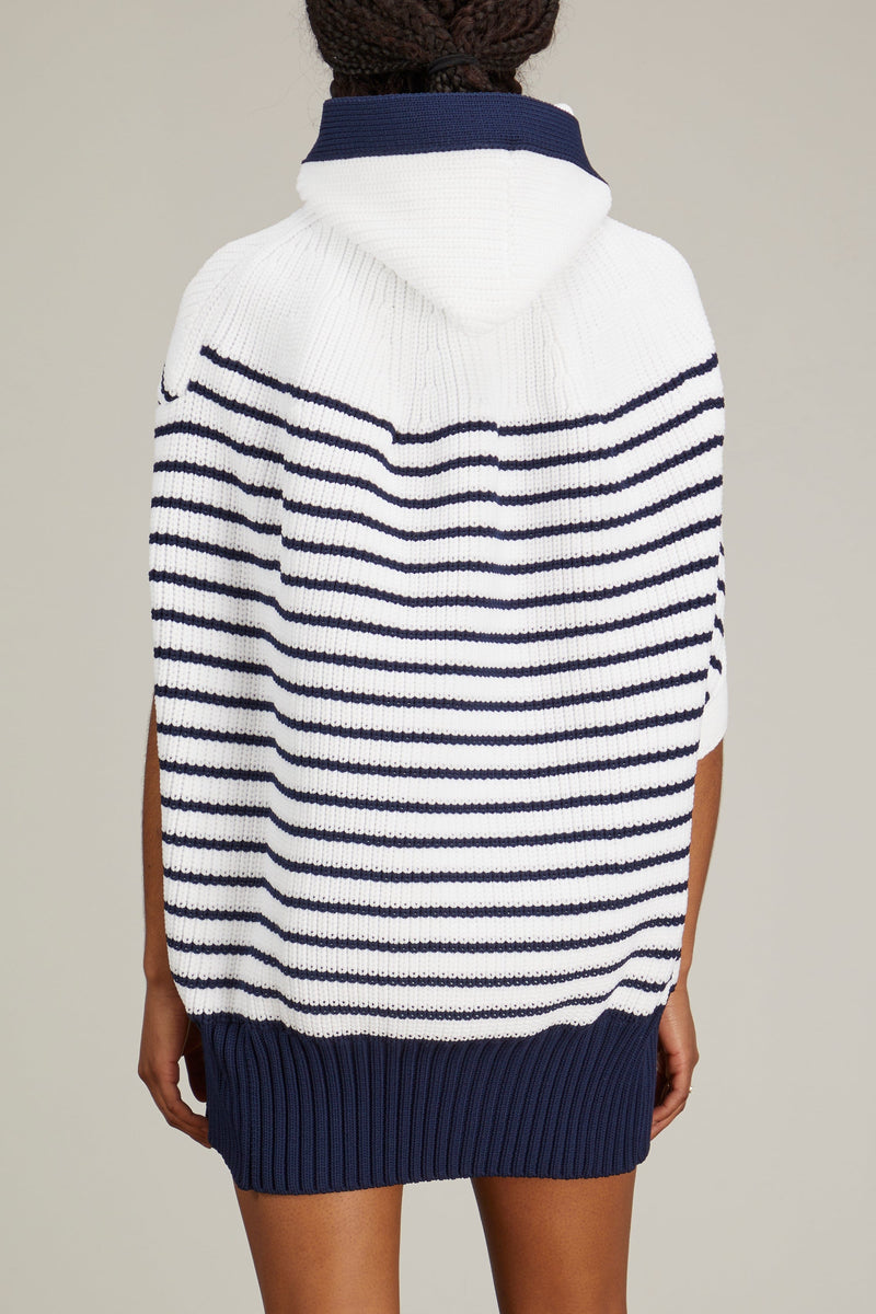 Horizontal Stripe Knit Cape in Off White – Hampden Clothing