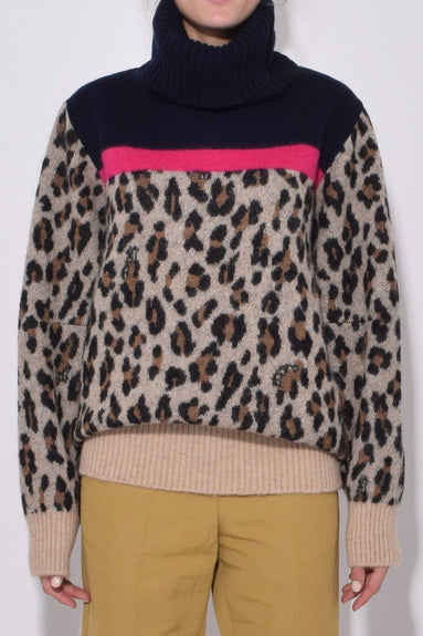 Sacai Clothing Leopard Pullover in Beige