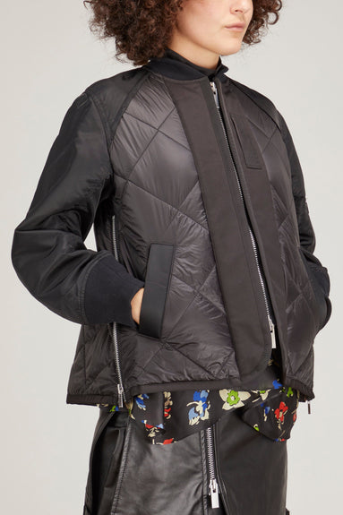 Sacai Jackets Nylon Twill Mix Quilted Blouson in Black