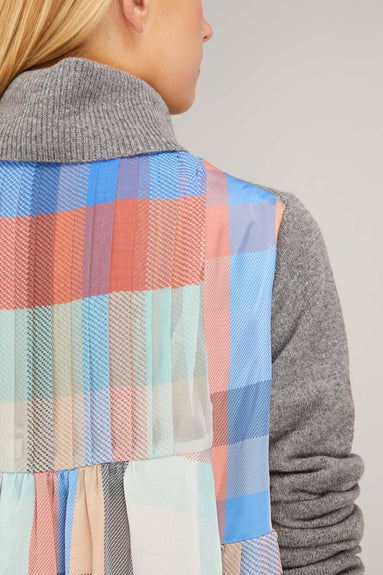 Sacai Sweaters Plaid Wool Knit Pullover in Gray/Multi Sacai Plaid Wool Knit Pullover in Gray/Multi