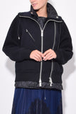 Sacai Clothing Sponge Sweat Jacket in Black/Black