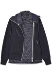 Sacai Clothing Sponge Sweat Jacket in Black/Black
