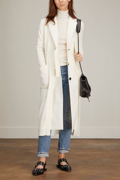 Sacai Jackets Suiting x Knit Cardigan in Off White
