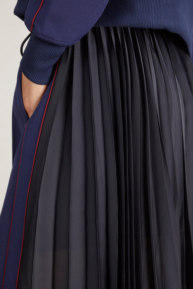 Sacai Skirts Technical Jersey Skirt in Navy
