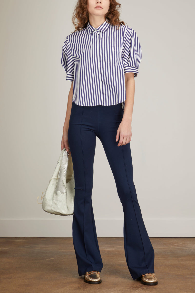 Sacai Thomas Mason / Cotton Poplin Shirt in Navy Stripe – Hampden