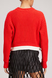 Sacai Sweaters Wool Knit Pullover in Red