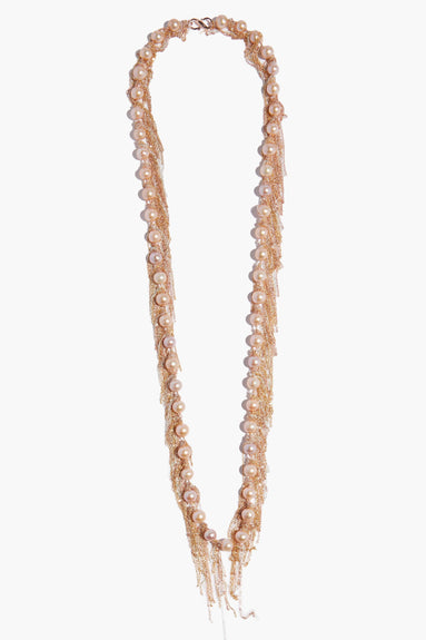 Samira 13 Necklaces 31" Pink Fresh Water Pearl Fringe Necklace Samira 13 31" Pink Fresh Water Pearl Fringe Necklace