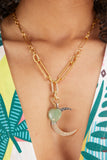 Samira 13 Necklaces Green Aventurine Heart Charm Necklace in 14k Yellow Gold