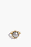 Samira 13 Rings Tahitian Pearl Slice Diamond Halo Ring in 14k Yellow Gold Samira 13 Tahitian Pearl Slice Diamond Halo Ring in 14k Yellow Gold