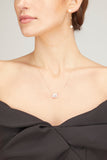 Samira 13 Necklaces White Topaz Diamond Halo Pink Enamel Necklace in 14k Yellow Gold