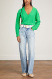 Samsoe Samsoe Tops Lilliana V Neck Top in Fern Green
