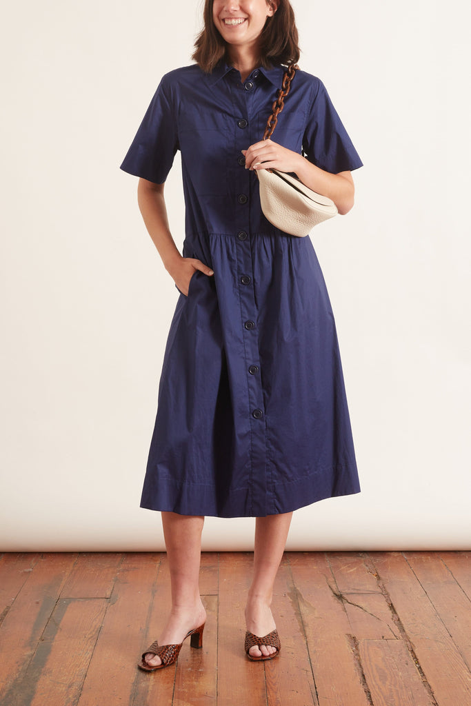 SEA Clara Shirt Dress in Blue – Hampden Clothing