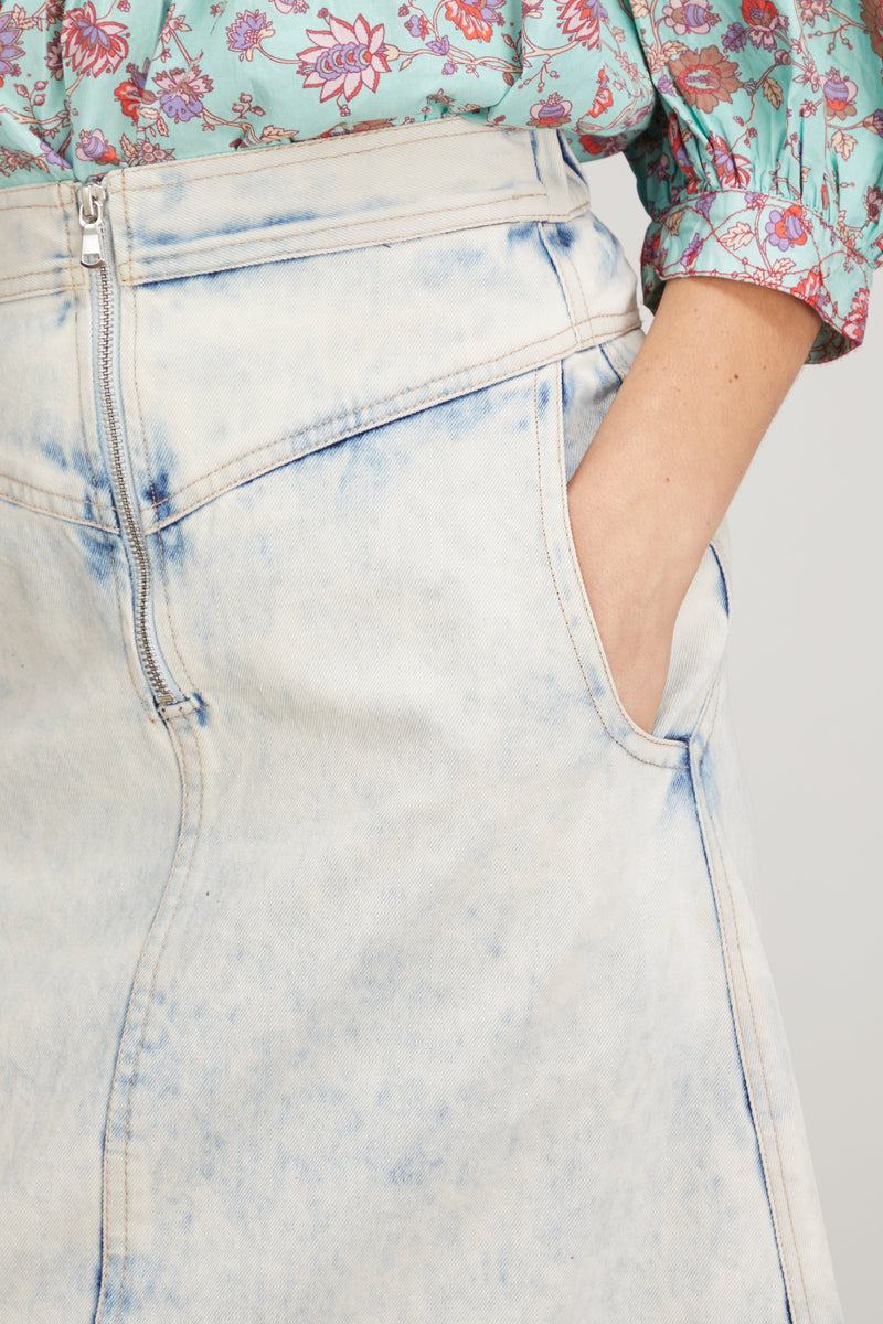 Ahoy Midi Denim Skirt Seaside Blue / 25