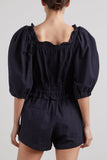 Sea Jumpsuits Cara Zip Front Romper in Black