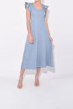 Sea Clothing Dakota Flutter Midi Dress in Blue