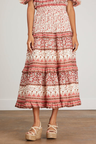 Sea Skirts Ivette Tiered Skirt in Red Sea Ivette Tiered Skirt in Red