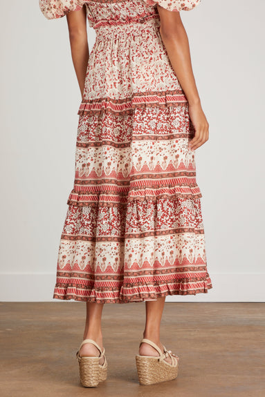 Sea Skirts Ivette Tiered Skirt in Red Sea Ivette Tiered Skirt in Red