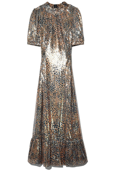 Sea Dresses Leo Sequin Midi Dress in Gold