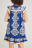 Sea Dresses Manuela Embroidered Flutter Sleeve Tunic Dress in Blue Sea Manuela Embroidered Flutter Sleeve Tunic Dress in Blue