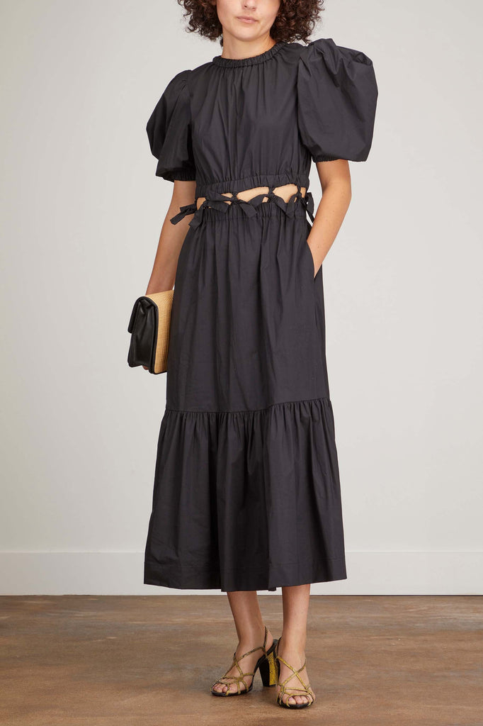 Sea Sloane Puff Sleeve Cut-Out Dress in Black – Hampden Clothing