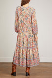 Sea Dresses Tess Print Long Sleeve Pintucked Dress in Cream
