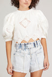 Sea Tops Vlada Crochet Puff Sleeve Top in White Sea Vlada Crochet Puff Sleeve Top in White