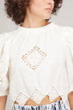 Sea Tops Vlada Crochet Puff Sleeve Top in White Sea Vlada Crochet Puff Sleeve Top in White