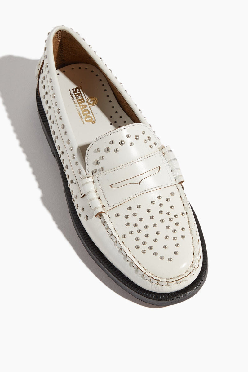 Sebago Dan Stud Loafer in White – Hampden Clothing