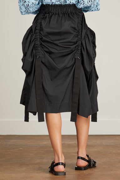 Simone Rocha Midi Skirt with Adjustable Sliders in Black – Hampden Clothing