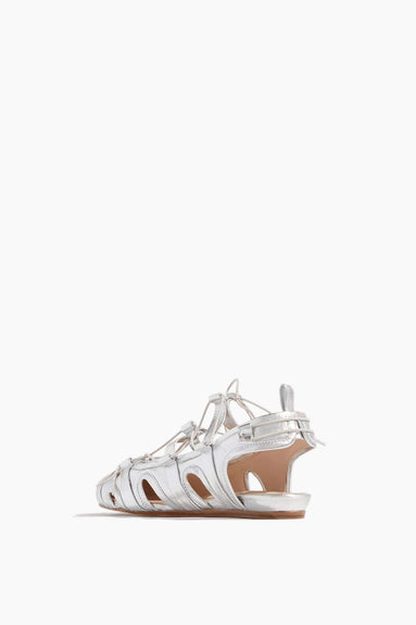 Simone Rocha Strappy Flat Sandals Lace-Up Sporty Ballerina in Silver Simone Rocha Lace-Up Sporty Ballerina in Silver