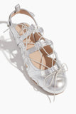 Simone Rocha Strappy Flat Sandals Lace-Up Sporty Ballerina in Silver Simone Rocha Lace-Up Sporty Ballerina in Silver