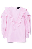 Simone Rocha Clothing Ruffle Bow Top in Pink