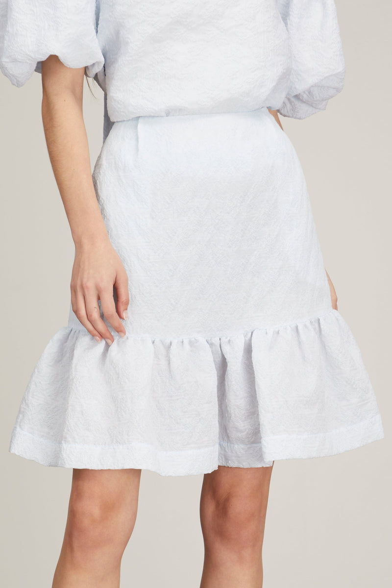 Simone Rocha Ruffle Hem Mini Skirt in Pale Blue – Hampden Clothing
