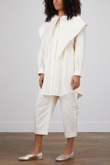 Simone Rocha Pants Straight Cut Drawstring Trouser in Cream