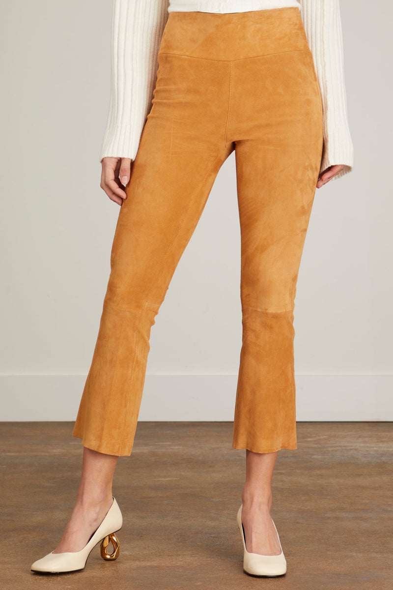 Suede Kick Flare Pant - Camel