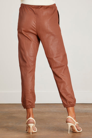 SPRWMN Pants Leather Sweatpants in Cinnamon