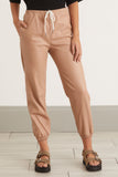 SPRWMN Pants Leather Sweatpants in Dusty Pink