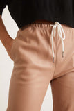 SPRWMN Pants Leather Sweatpants in Dusty Pink