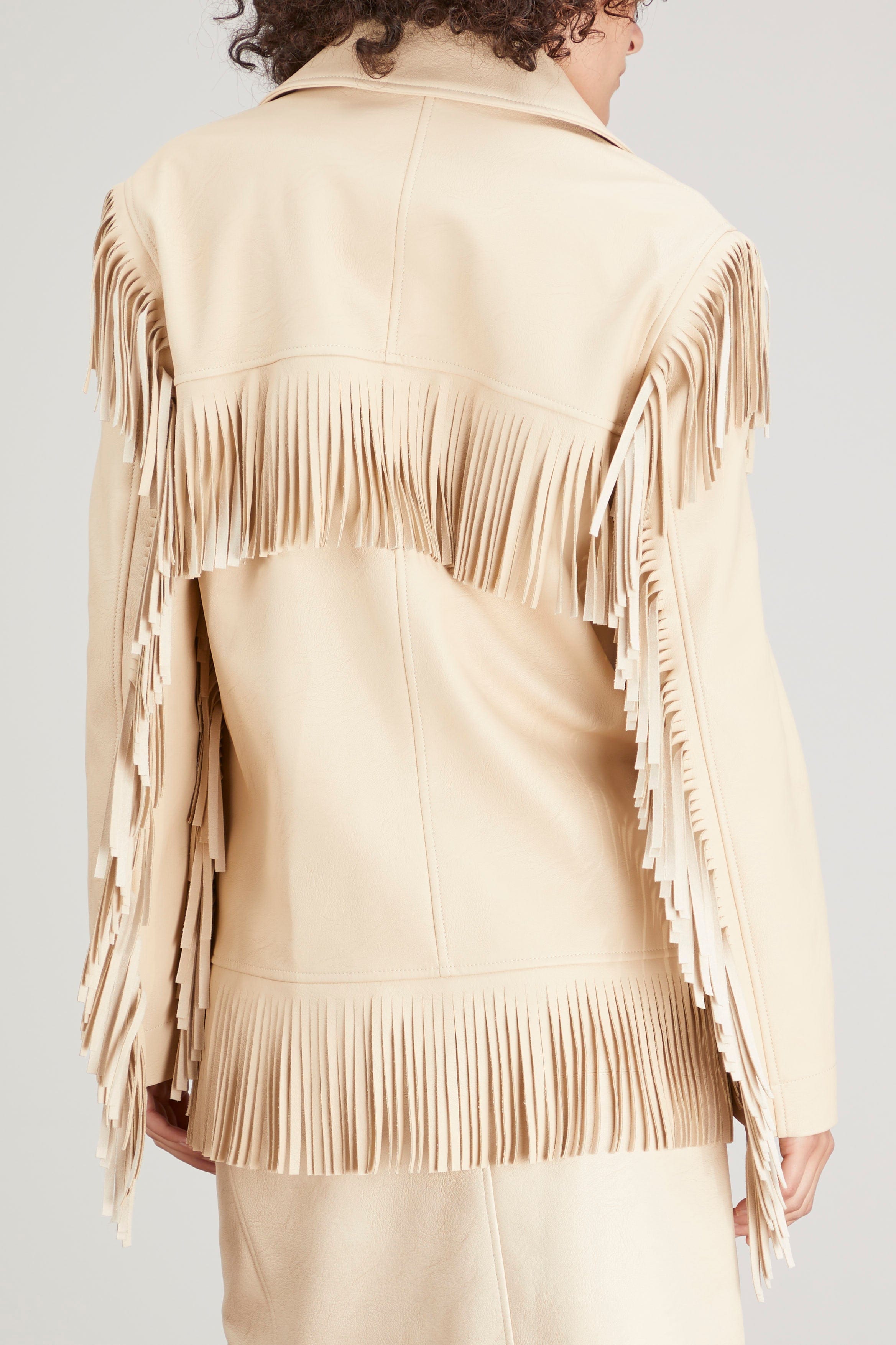 Stella McCartney Jackets Fringed Alter Mat Jacket in Oat Stella McCartney Vests Fringed Alter Mat Jacket in Oat