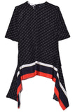 Stella McCartney Clothing Monogram Crepe de Chine Top in Black