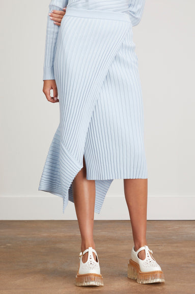 Stella McCartney Skirts Ribbed Knit Cotton Skirt in Sky Blue Stella McCartney Ribbed Knit Cotton Skirt in Sky Blue