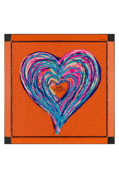 Stephen Wilson Artwork Hermes Heart Scribble (Aqua), 2020